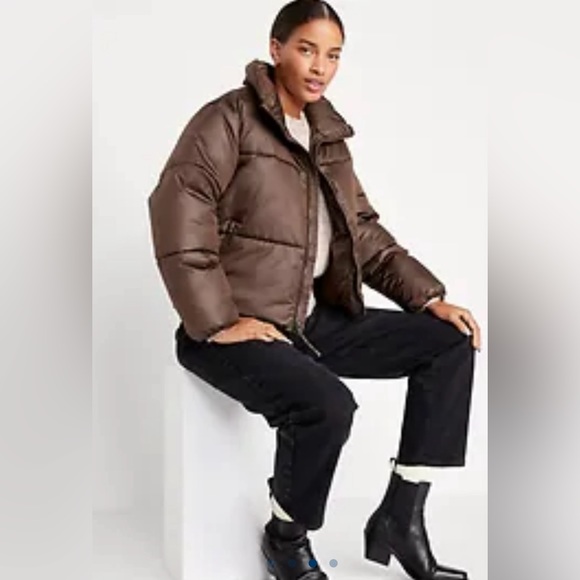Old Navy Brown Puffer Jacket - Picture 3 of 6